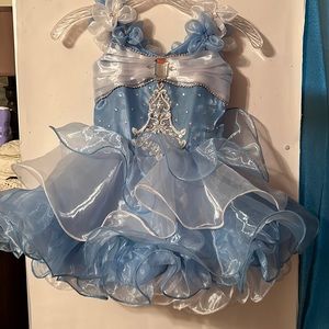 Cinderella princes pageant gown with flowered straps